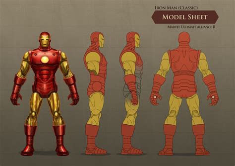 Marvel Superheroes Art Character Model Sheet Iron Man