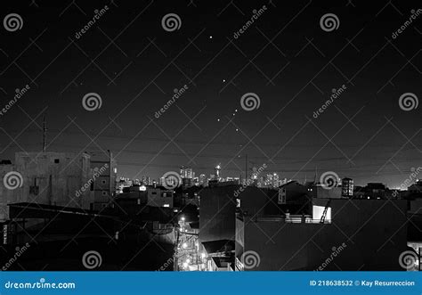 Night Time Cityscape And Neighborhood Stock Photo Image Of Dusk