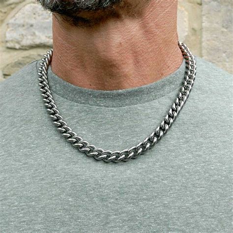 Mens Chunky Titanium Necklace Mens Necklace Shopstreetie