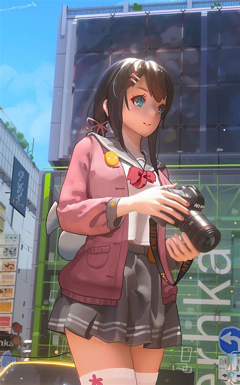 800x1280 Anime Girl With Camera City Life 4k Nexus 7samsung Galaxy Tab