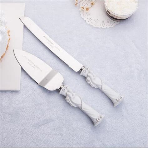 Free Shipping Personalized Bride And Groom Wedding Cake Knife Serving Set