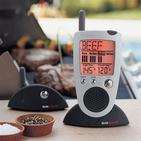 Gadgets For Grilling Brookstone Talking Remote Meat Thermometer And
