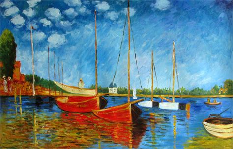 Claude Monet Red Boats Repro Quality Hand Painted Oil Painting
