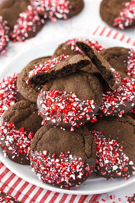 Chocolate Dipped Peppermint Sugar Cookies Life Love And Sugar