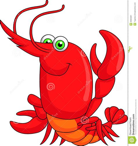 Cute Lobster Cartoon Stock Vector Illustration Of