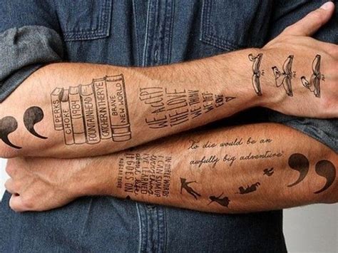 Two People With Tattoos On Their Arms And Legs Both Have Books Written