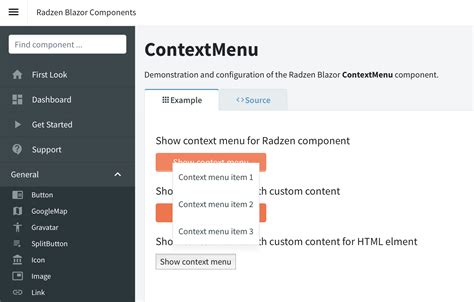 ContextMenu Demonstration Not Working Radzen Studio Blazor Server