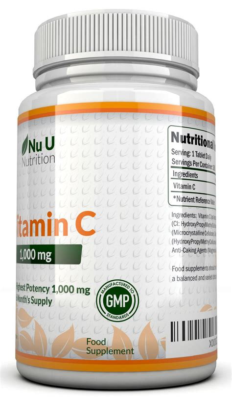 Choosing your vitamin c supplement needs to be thought of as a long term purchase. Vitamin C 1000mg Nu U 3 bottles High Strength 540 Tablets ...