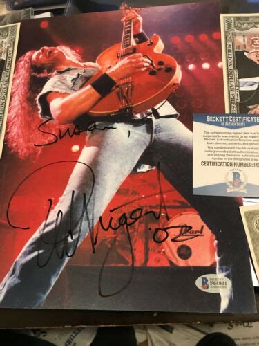 Ted Nugent Autograph Pers Signed 85x11 Auto Beckett Certified