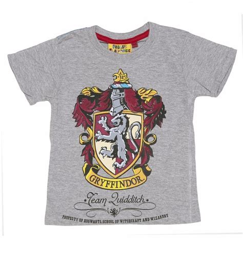 Kids Grey Marl Harry Potter Gryffindor Team Quidditch T Shirt From