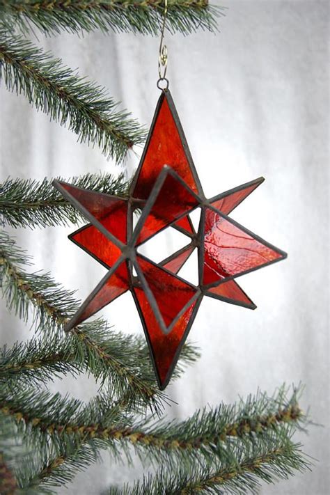 Moravian Star Ornament Glass Christmas Decorations Ornaments