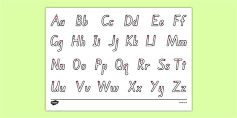 letter formation alphabet handwriting sheet