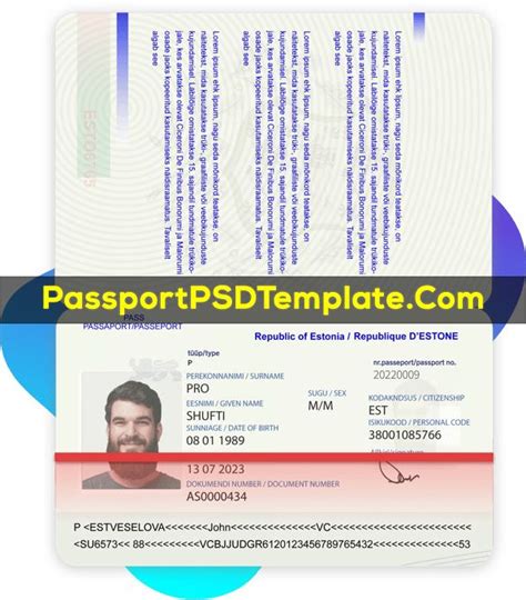 Pin On Passport Psd Templates