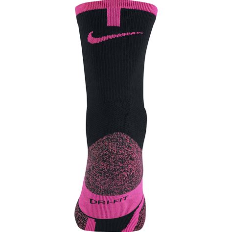 Nike Elite Crew Tennis Socks 1 Pair Black Hyper Pink