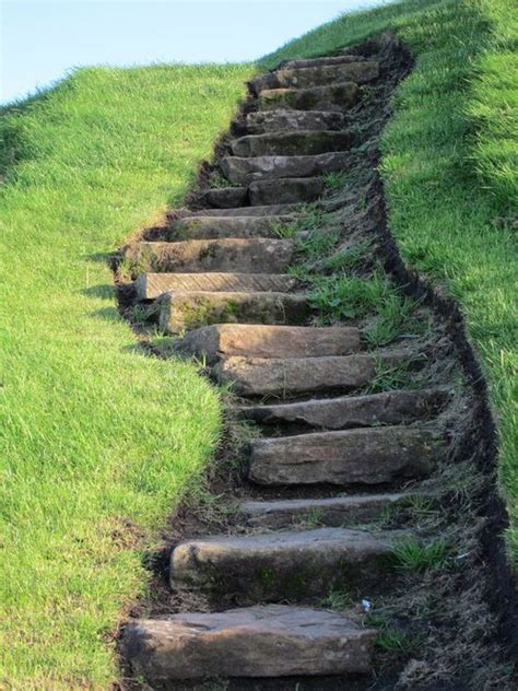 Rock Stairs Winding Up A Grassy Hill Stairways Take The Stairs Outdoor