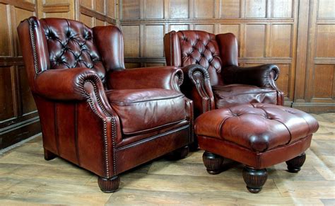 Chesterfield queen anne high back wing chair uk manufactured antique green. F50 1068 TETRAD OSKAR DFS CIGAR BROWN LEATHER CHESTERFIELD ...