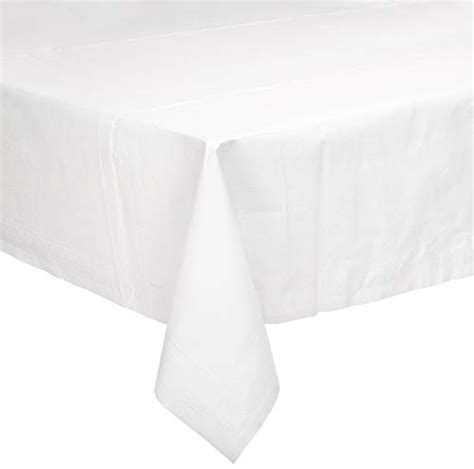Amazon Basics Poly Lined Paper Tablecloth 54 X 108 White 25 Count