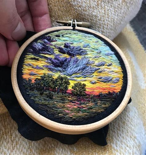 Embroidery Landscape: Beautiful Scenery Drawn with Thread | Design Swan