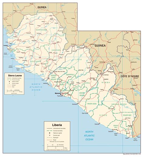 Political Map Of Sierra Leone And Liberia Sierra Leone And Liberia