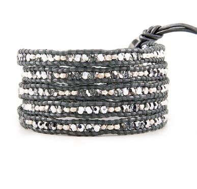 Wrap Bracelet With Cal Swarovski Crystals And Sterling Silver Plated