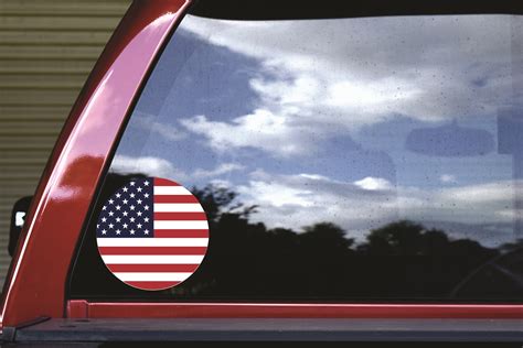 6in x 6in Circular US Flag Vinyl Sticker | StickerTalk®