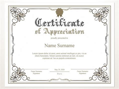 Printable Certificate Of Appreciation Editable Certificate Etsy