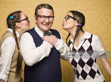 Two Female Nerds In Love High Res Stock Photo Getty Images