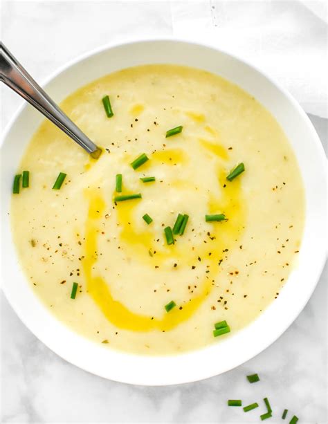 Creamy Potato Leek Soup Herbs Flour