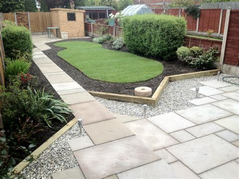 Back Garden With Paving And Lawn Make Your Home Design Dreams Come True