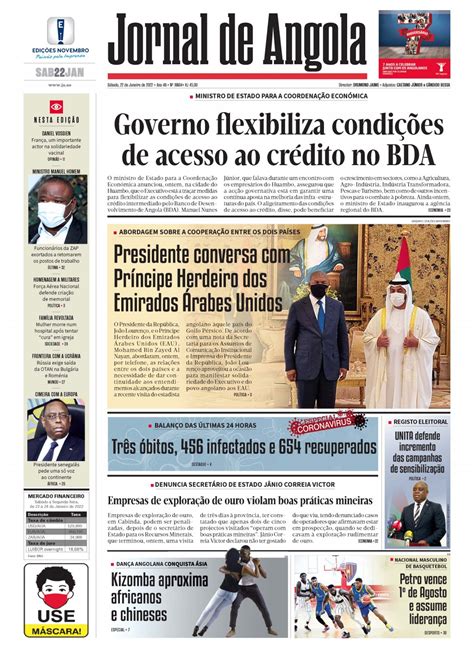Jornal De Angola Sábado 22 De Janeiro De 2022