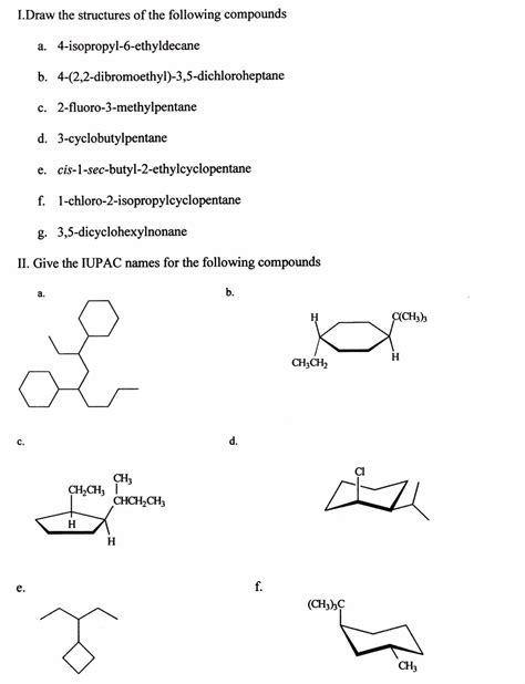 solved draw the structures of the following compounds and give