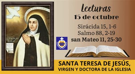 Santa Teresa De Jesús Doctora De La Iglesia Lecturas 15 De Octubre