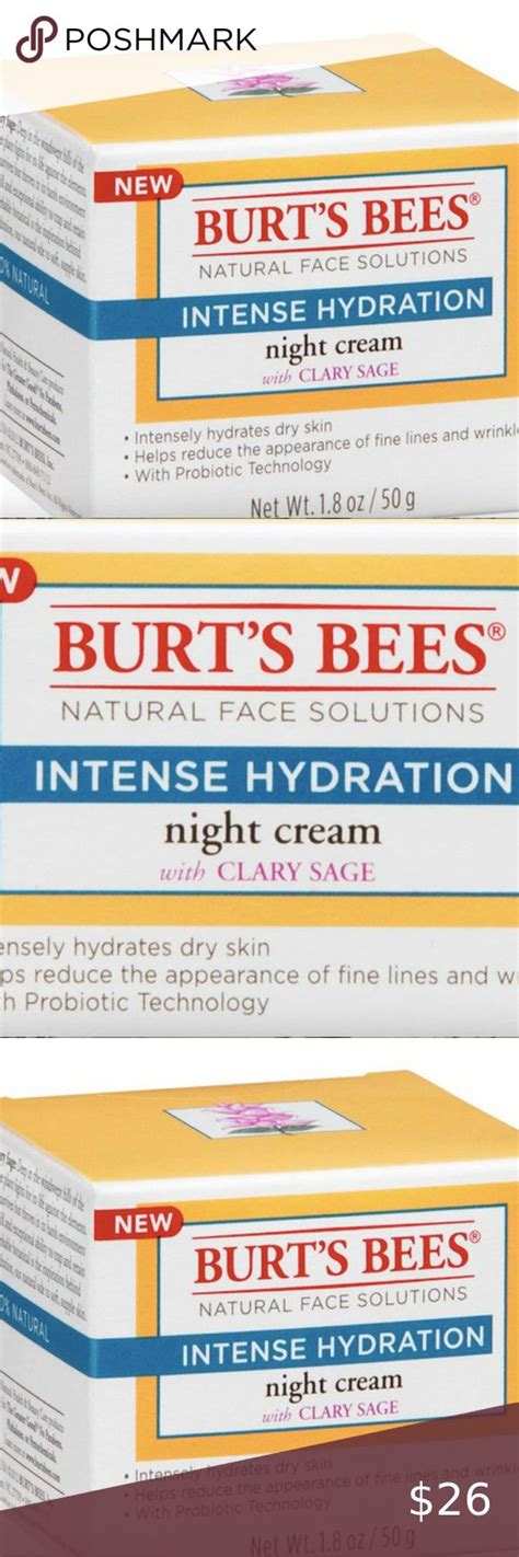 Burts Bees Intense Hydration Night Cream With Cla Night Creams