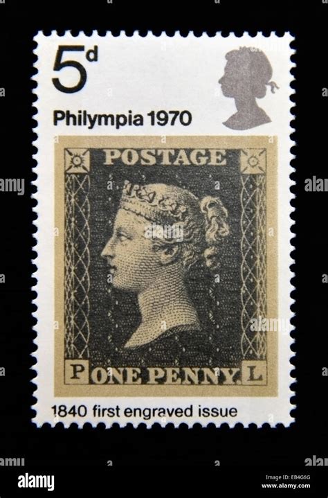 Postage Stamp Great Britain Queen Elizabeth Ii Philympia 1970