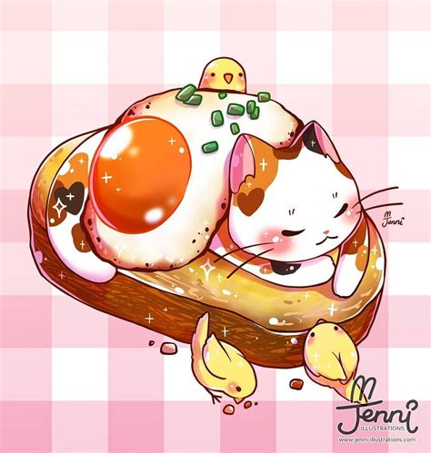 °would You Like Some Eggs On Your Cat •no I Would Not Cute Kawaii