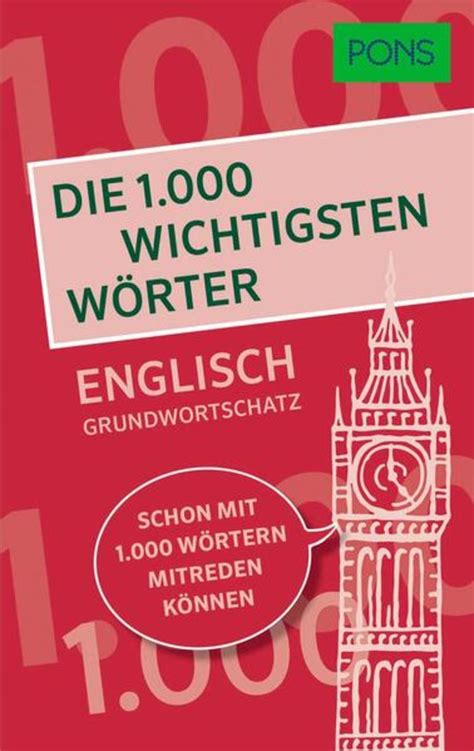 pons die 1 000 wichtigsten wörter englisch grundwortschatz vokabeltrainer schulbuch