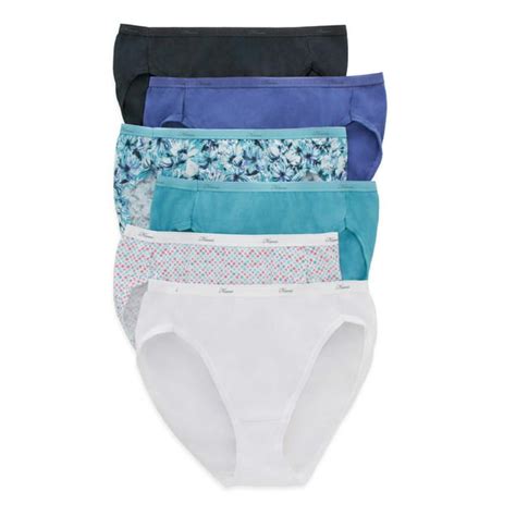 Hanes Womens Cotton Hi Cut Underwear 6 Pack