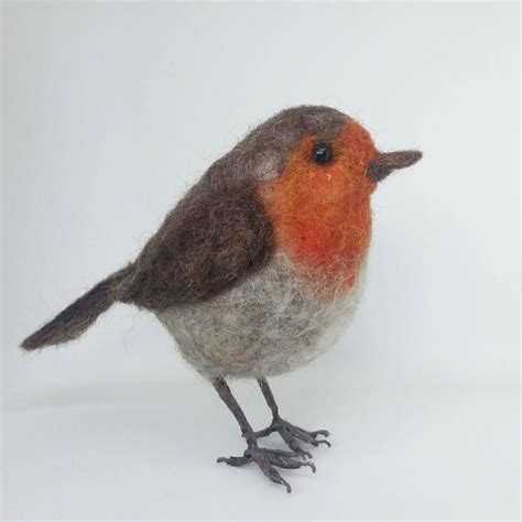A Beautifully Made Little Robin Ornament This Needle Felted Robin Is