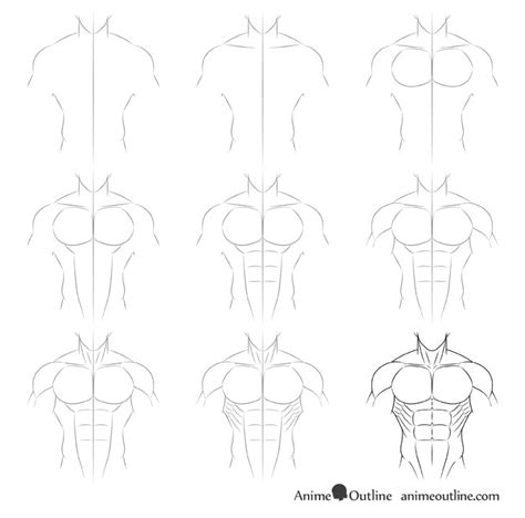 Как нарисовать мускулистое тело аниме 81 фото