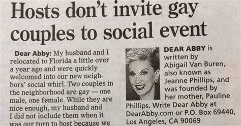 Homophobic Couple Ask Dear Abby For Advice On Gay Neighbors Get A