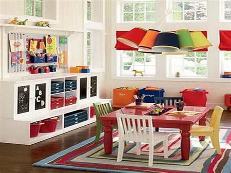 If you have the space for a playroom, why not make it fantastic? Playroom Decorating Ideas with Study Table Set | Home ...