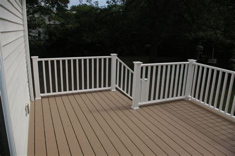 Classic white vinyl railings possess an elegantly simple appeal that pairs. Decks Porches and Patios | Colony Home Improvement