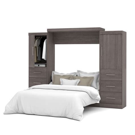 Shop Nebula By Bestar Queen Wall Bed With Two 25 Storage Units Doors