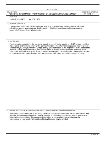82 Army Da Form 638 Pdf Page 2 Free To Edit Download And Print Cocodoc