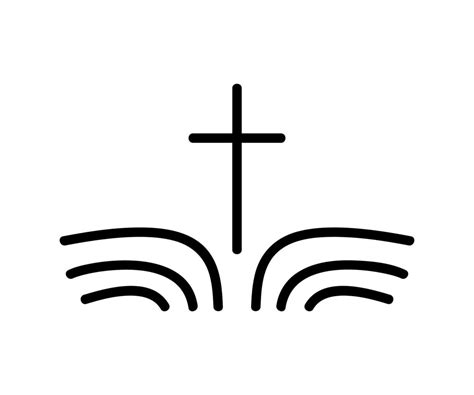 Ilustração Em Vetor De Logotipo Cristão Emblema Com Cruz E Bíblia