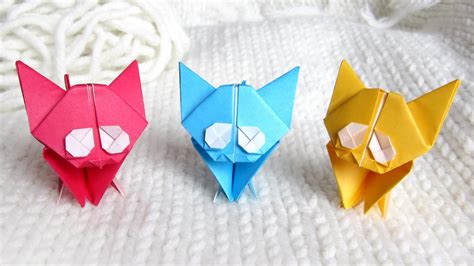 It is different from the one we you can put two cats together, one is tall and the other is short and very cute. Cute Origami Kitten 🐱 Cat Easy Tutorial and Instructions ...