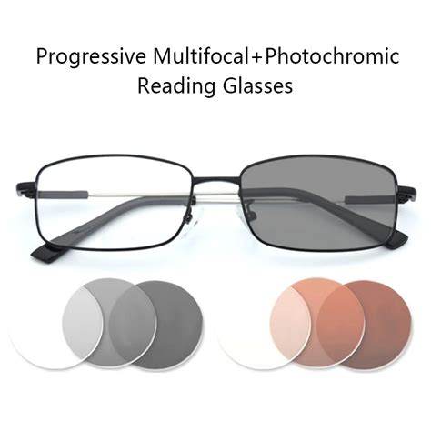 Transition Photochromic Progressive Reading Glasses Men Women Anti Blue Light Glasses Multifocal