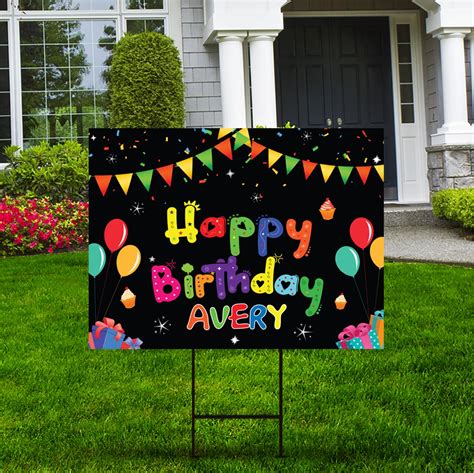 Happy Birthday Yard Sign 18 X 12 Personalized Etsy