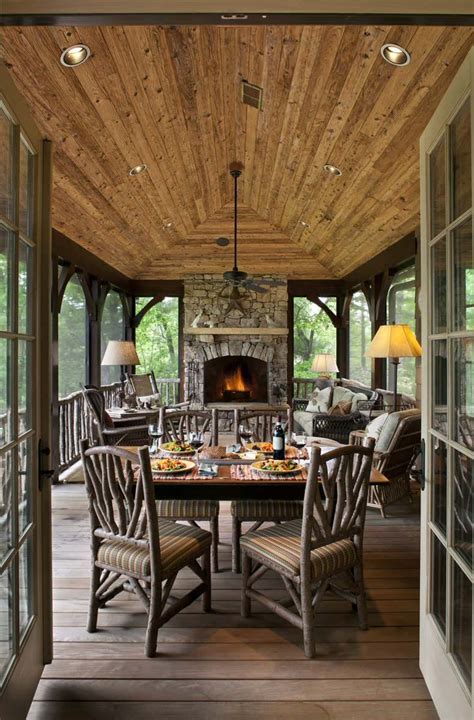 The Perfect Adirondack Porch Comfortably Blending Nature With Tons Of