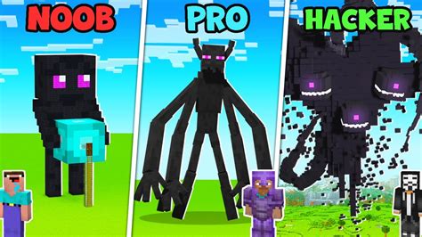 Minecraft Noob Vs Pro Vs Hacker Statue Enderman House Build Challenge Animation Creepergg